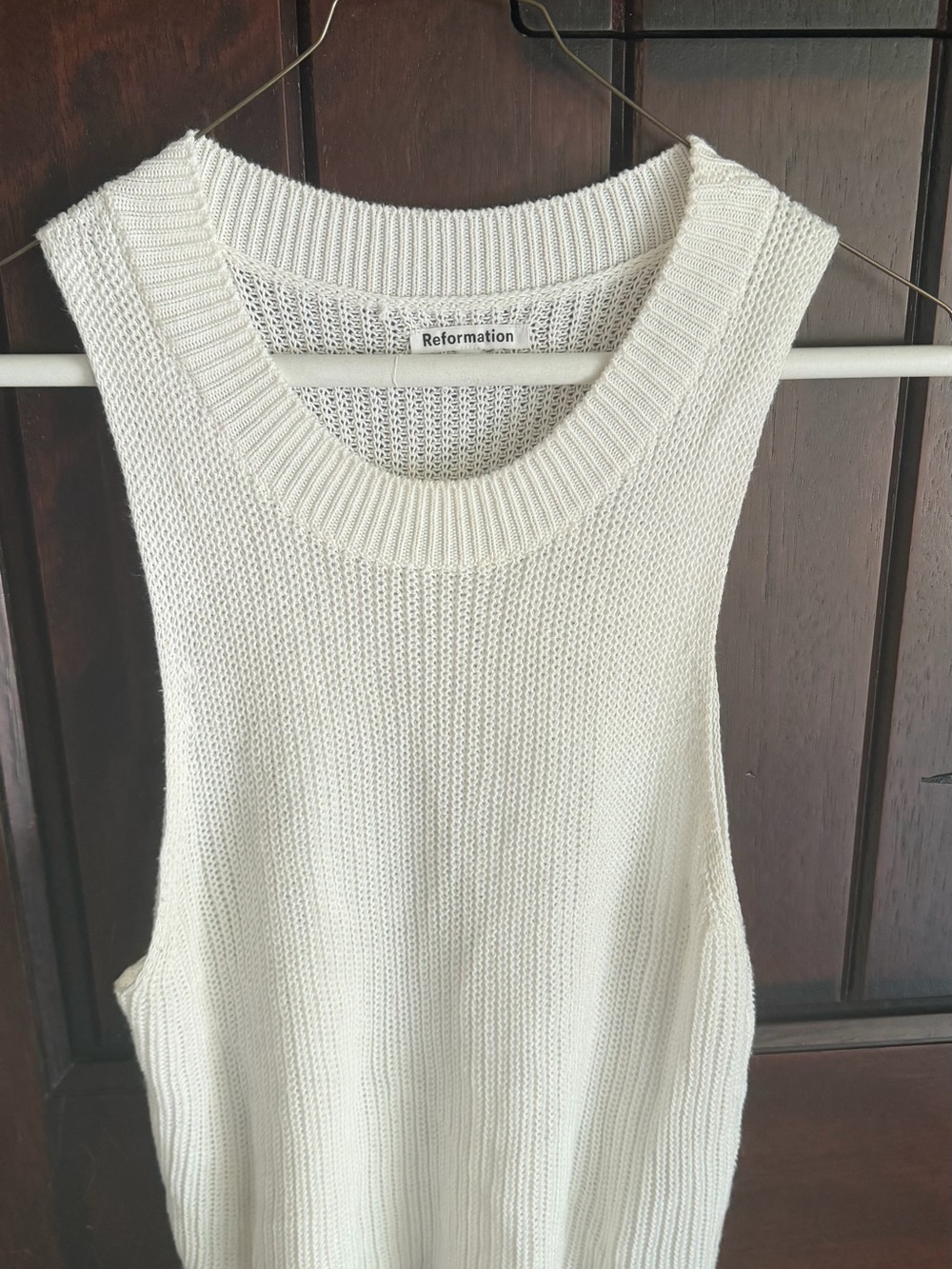 Reformation Cream Ribbed Knit Tank